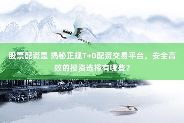 股票配资是 揭秘正规T+0配资交易平台，安全高效的投资选择有哪些？