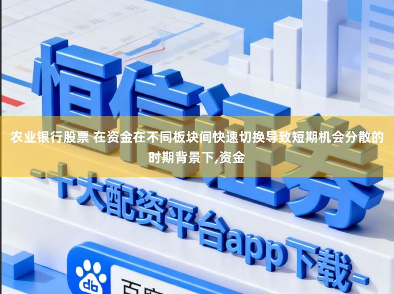农业银行股票 在资金在不同板块间快速切换导致短期机会分散的时期背景下,资金